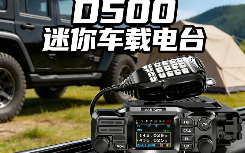 D500 迷你车载电台｜25W 大功率・分体式安装・双频双守・通讯无忧!