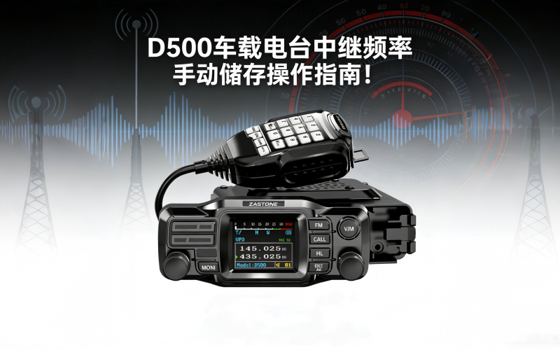 D500车载电台中继频率手调储存操作指南！