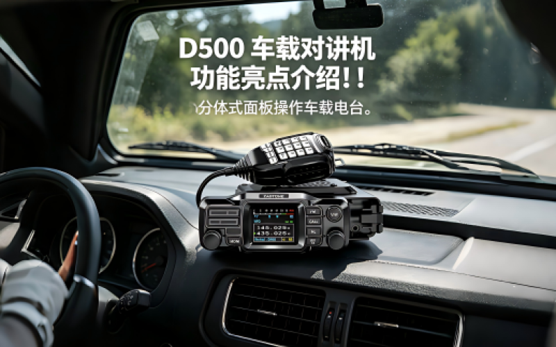 D500 车载对讲机 功能亮点介绍！！！分体式面板操作车载电台。